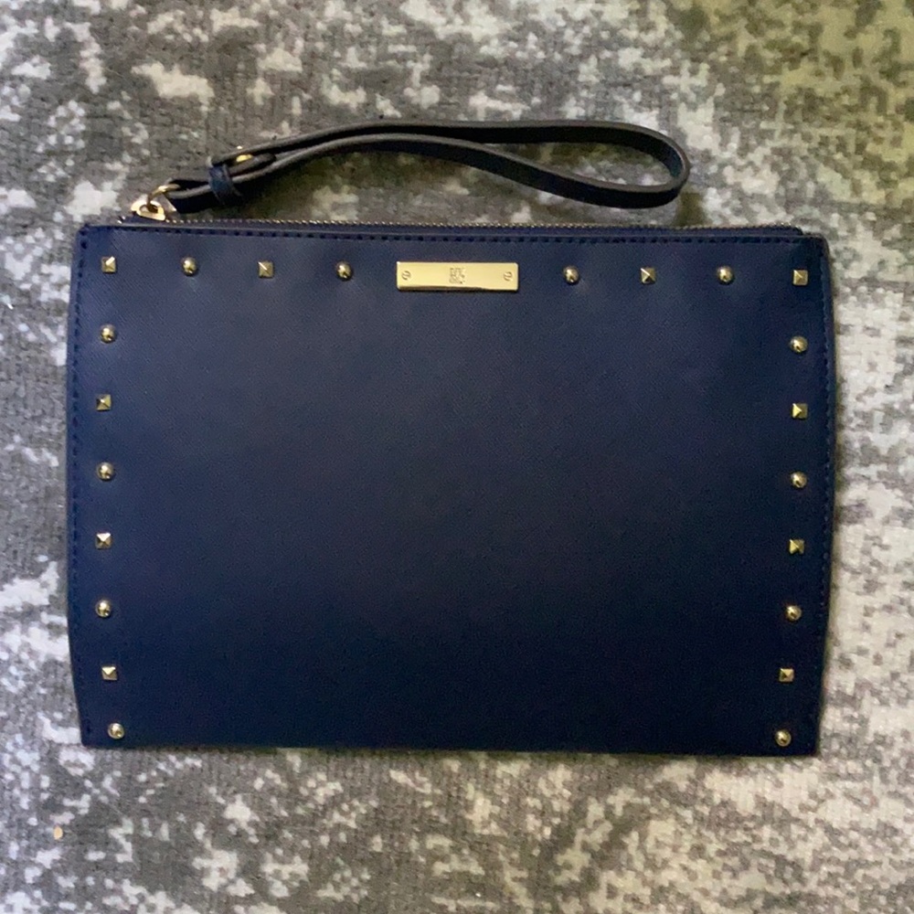Navy envelope wristlet